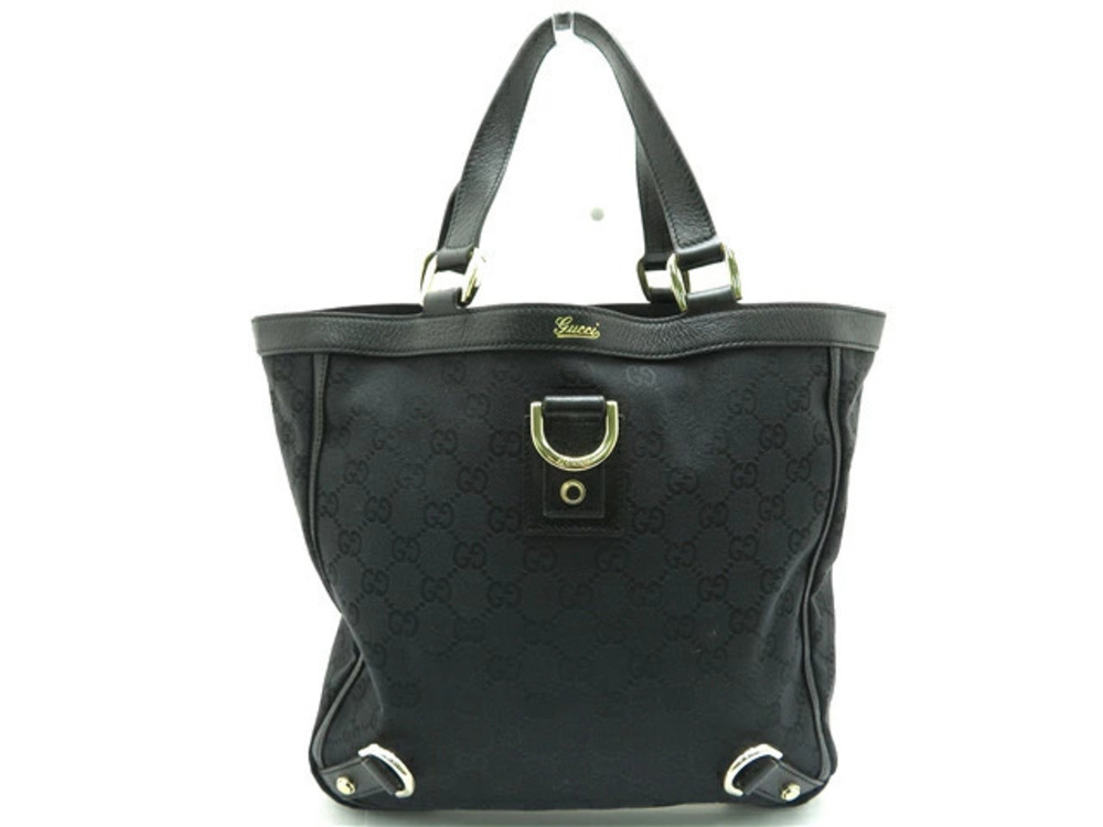 Gucci Tote Bag Canvas Black GG